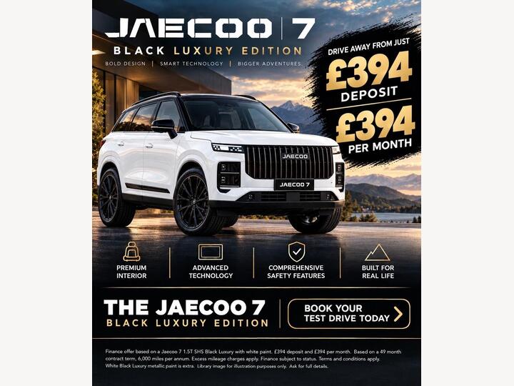 JAECOO 7 1.5T SHS 18.3kWh Black Luxury Auto Euro 6 (s/s) 5dr
