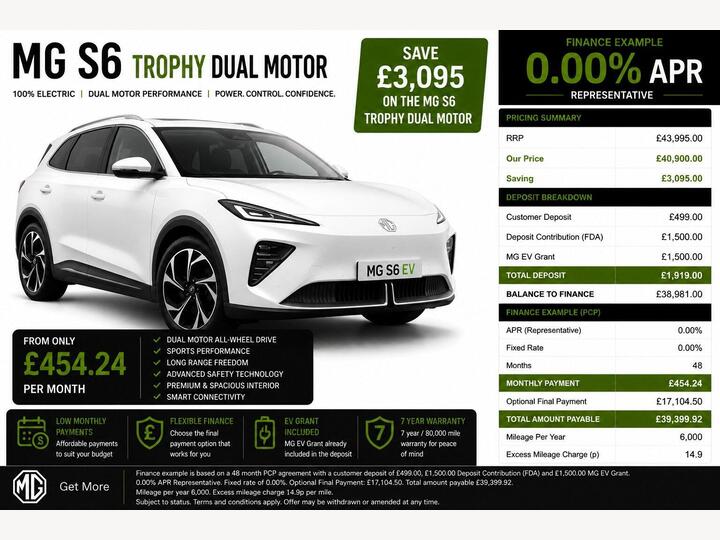 MG MGS6 77kWh Trophy Auto 4WD 5dr