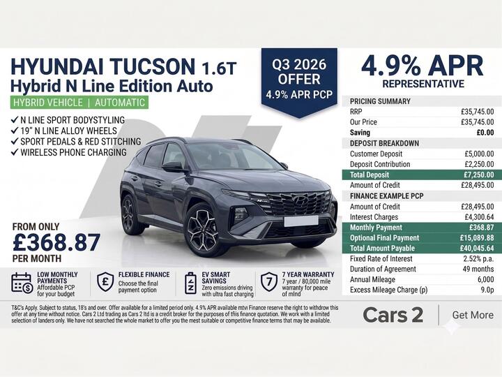 Hyundai TUCSON 1.6T Hybrid N Line Edition Auto Euro 6 (s/s) 5dr