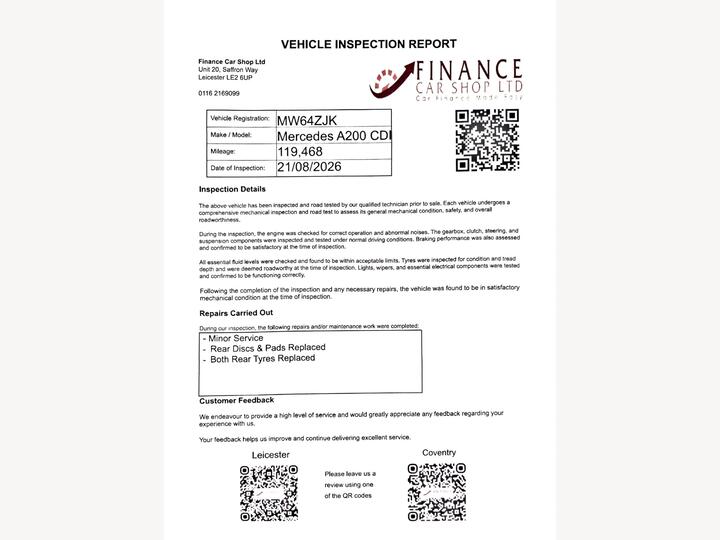 Mercedes-Benz A Class 2.1 A200 CDI Sport Euro 6 (s/s) 5dr