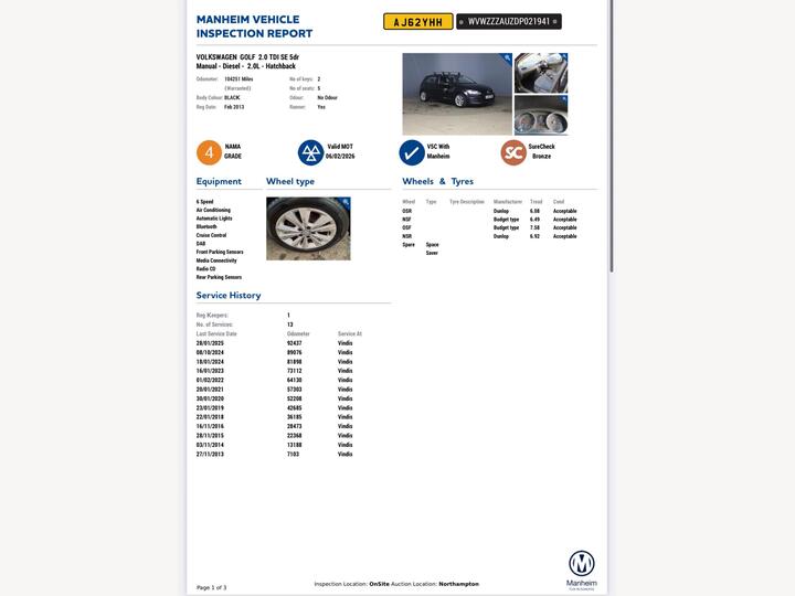 Volkswagen Golf 2.0 TDI BlueMotion Tech SE Euro 5 (s/s) 5dr