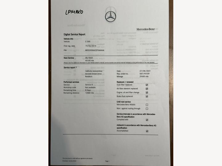 Mercedes-Benz C Class 2.0 C200 AMG Line 7G-Tronic+ Euro 6 (s/s) 4dr