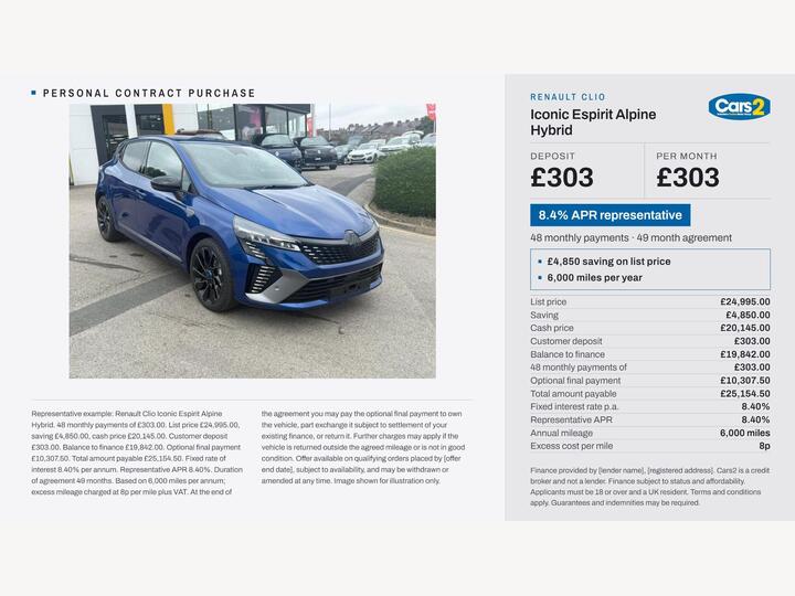 Renault Clio 1.6 E-TECH Iconic Esprit Alpine Auto Euro 6 (s/s) 5dr