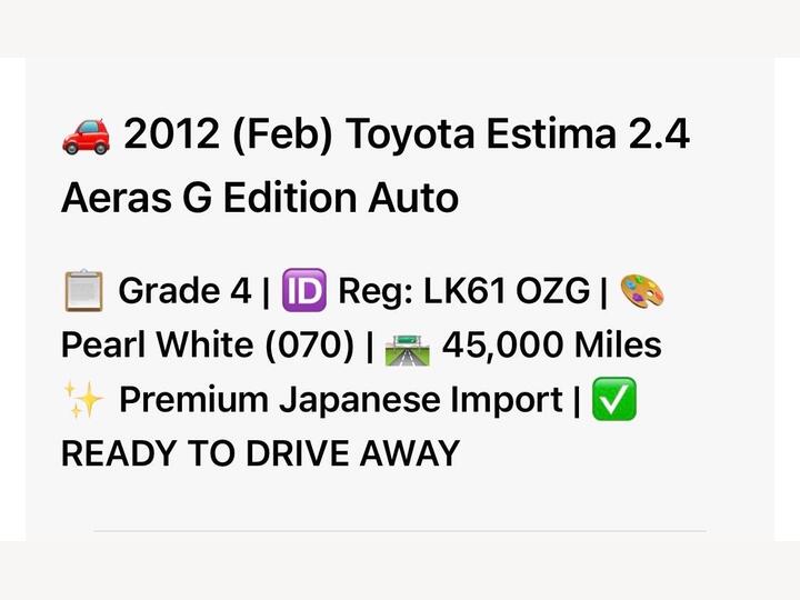 Toyota Estima 2.4 Aeras G Edition-Panoramic Glass Roof