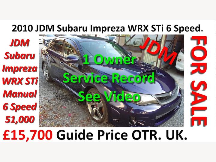 Subaru WRX STI 2.0 6 Speed Manual, JDM, 1 Owner.