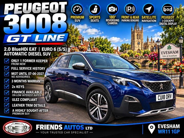 Peugeot 3008 2.0 BlueHDi GT EAT Euro 6 (s/s) 5dr