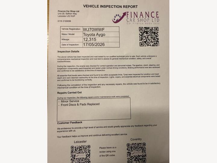 Toyota AYGO 1.0 VVT-i X-trend Euro 6 5dr (Safety Sense)