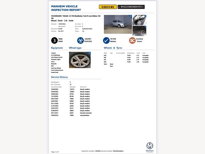 Volkswagen Tiguan 2.0 TDI BlueMotion Tech R-Line Edition 4WD Euro 6 (s/s) 5dr