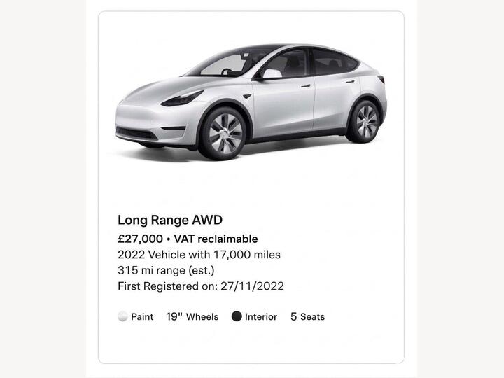 Tesla Model Y (Dual Motor) Long Range Auto 4WDE 5dr Tesla Model Y (Dual Motor) Long Range Auto 4WDE 5dr