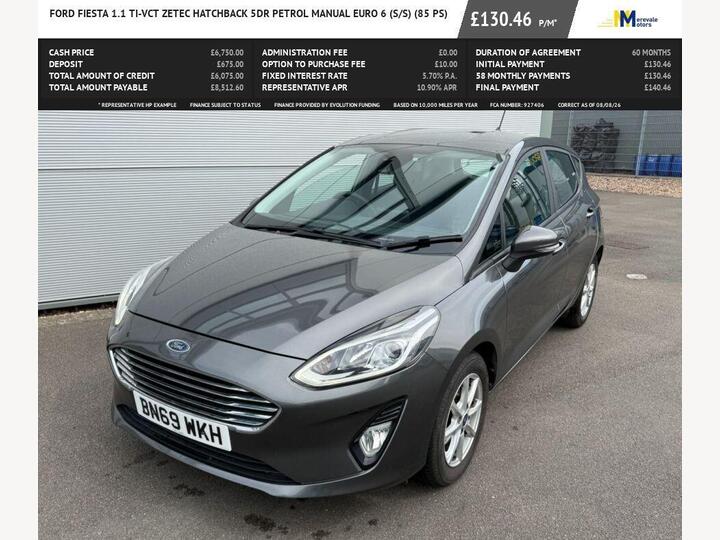 Ford FIESTA 1.1 Ti-VCT Zetec Euro 6 (s/s) 5dr