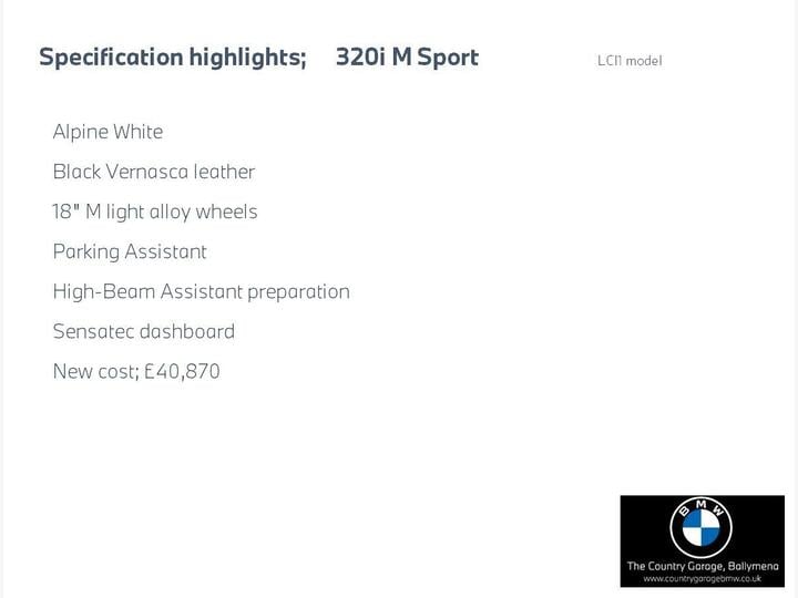 BMW 3 Series 2.0 320i M Sport Auto Euro 6 (s/s) 4dr