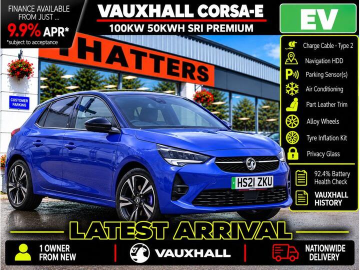 Vauxhall Corsa Electric 50kWh SRi Nav Premium Auto 5dr (7.4Kw Charger)