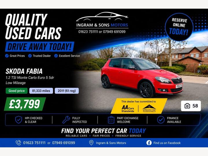 Skoda Fabia 1.2 TSI Monte Carlo Euro 5 5dr