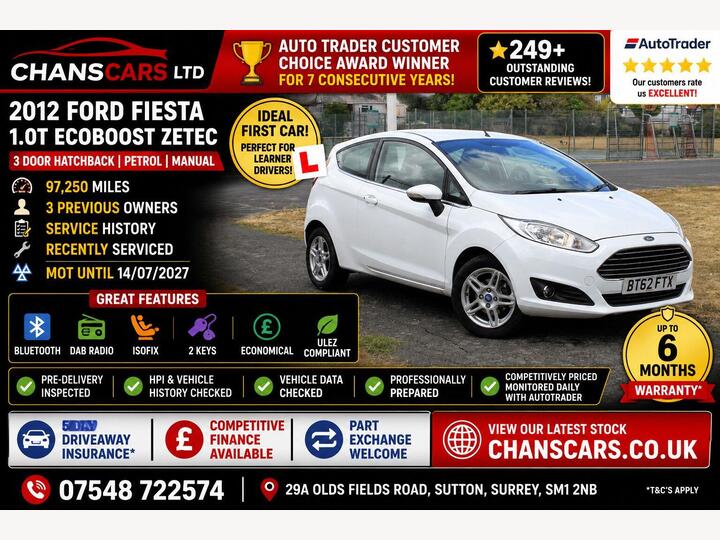 Ford Fiesta 1.0T EcoBoost Zetec Euro 5 (s/s) 3dr