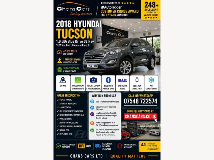 Hyundai TUCSON 1.6 GDi SE Nav Euro 6 (s/s) 5dr