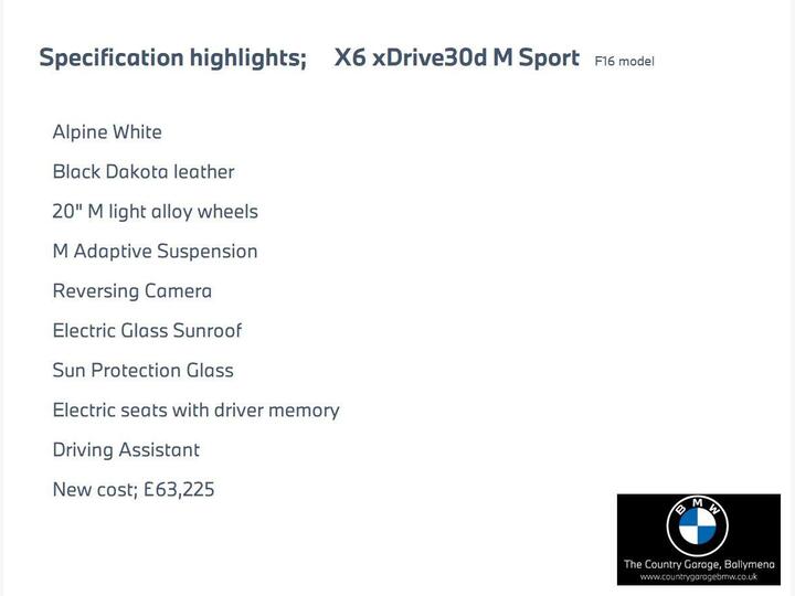 BMW X6 3.0 30d M Sport Auto XDrive Euro 6 (s/s) 5dr