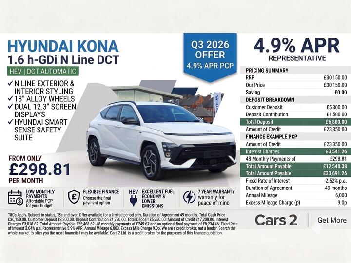 Hyundai KONA 1.6 H-GDi N Line DCT Euro 6 (s/s) 5dr
