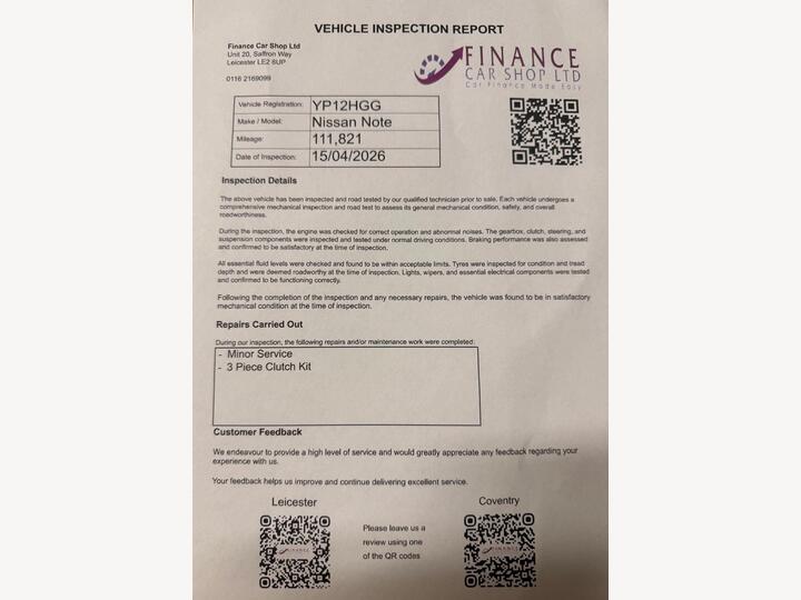 Nissan Note 1.6 16V N-tec+ Euro 5 5dr