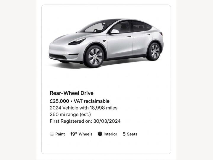 Tesla Model Y Auto RWD 5dr Tesla Model Y Auto RWD 5dr