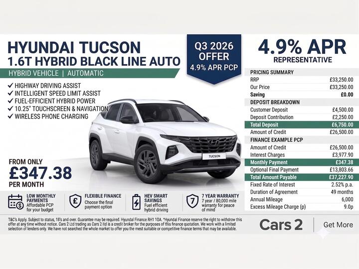 Hyundai TUCSON 1.6T Hybrid Black Line Auto Euro 6 (s/s) 5dr