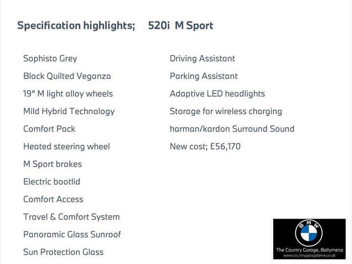 BMW 5 Series 2.0 520i MHT M Sport Steptronic Euro 6 (s/s) 4dr