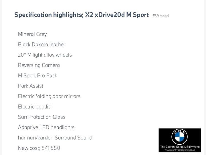 BMW X2 2.0 20d M Sport Auto XDrive Euro 6 (s/s) 5dr