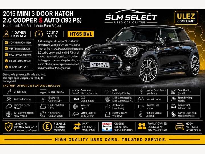 MINI 3 Door Hatch 2.0 Cooper S Auto Euro 6 (s/s) 3dr