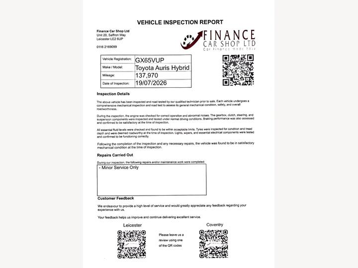 Toyota Auris 1.8 VVT-h Excel Touring Sports CVT Euro 6 (s/s) 5dr (Safety Sense)