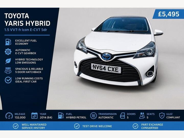 Toyota Yaris 1.5 VVT-h Excel E-CVT Euro 6 5dr (15in Alloy)