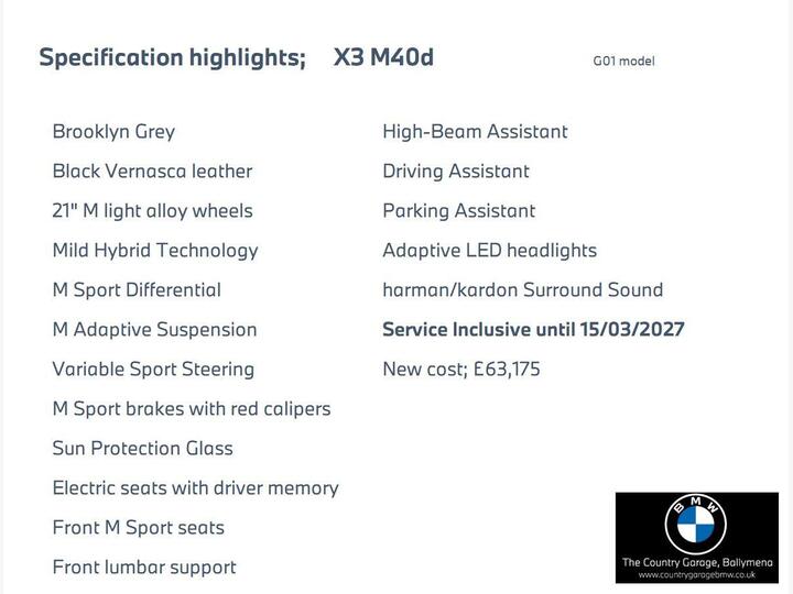 BMW X3 3.0 M40d MHT Auto XDrive Euro 6 (s/s) 5dr