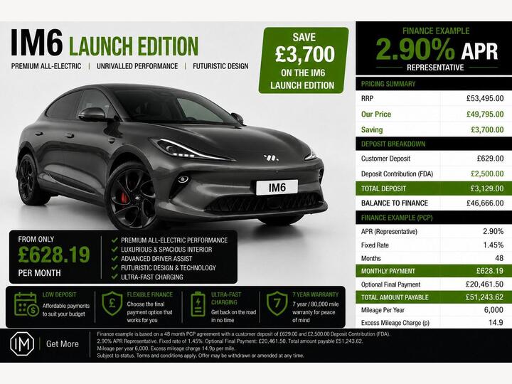 MG MG IM6 100kWh Launch Edition Auto 4WD 5dr