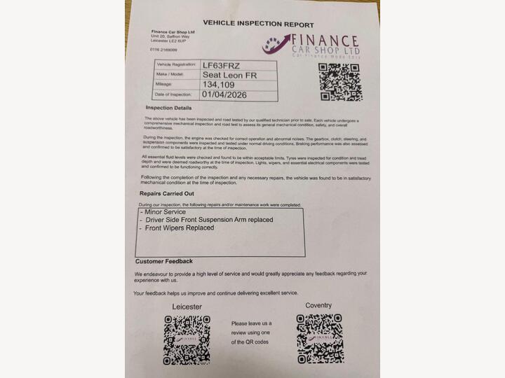 SEAT Leon 1.4 TSI FR Sport Coupe Euro 5 (s/s) 3dr