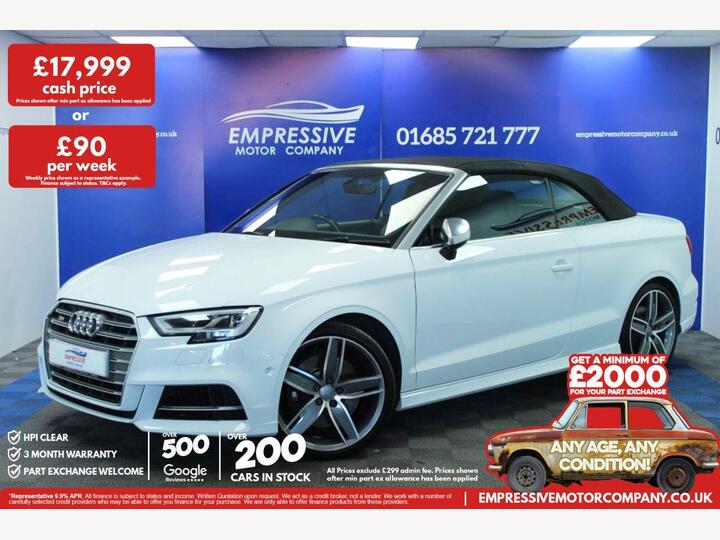 Audi S3 2.0 TFSI Cabriolet S Tronic Quattro Euro 6 (s/s) 2dr