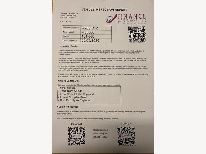 Fiat 500 1.2 Lounge Euro 6 (s/s) 3dr