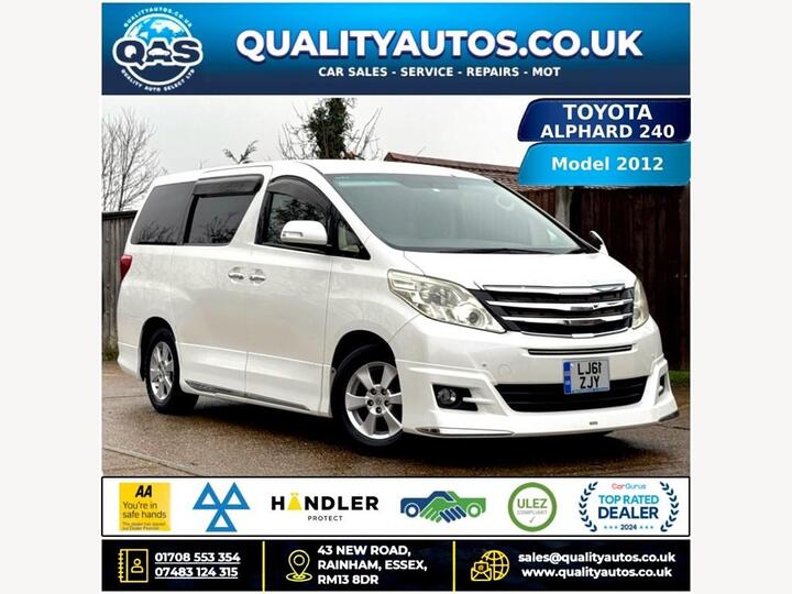 Toyota Alphard TOYOTA ALPHARD 240 X, 2.4 AUTO ULEZ 8 SEAT 61-12 FRESH IMPORT VERIFIED MILE