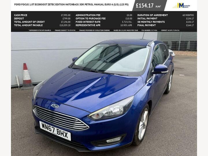 Ford FOCUS 1.0T EcoBoost Zetec Edition Euro 6 (s/s) 5dr