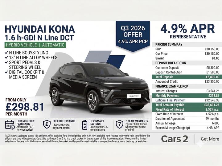 Hyundai KONA 1.6 H-GDi N Line DCT Euro 6 (s/s) 5dr