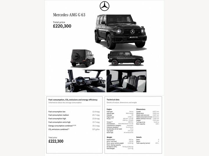 Mercedes-Benz G Class 4.0 G63 V8 BiTurbo MHEV AMG Magno Edition SpdS+9GT 4WD Euro 6 (s/s) 5dr