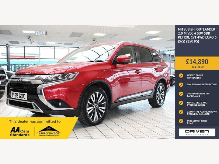 Mitsubishi OUTLANDER 2.0 MIVEC 4 CVT 4WD Euro 6 (s/s) 5dr Mitsubishi OUTLANDER 2.0 MIVEC 4 CVT 4WD Euro 6 (s/s) 5dr