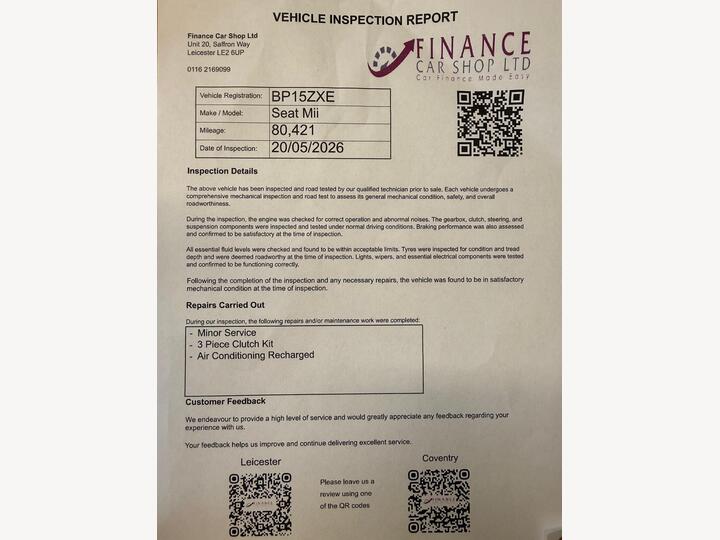 SEAT Mii 1.0 12v By MANGO Euro 5 5dr