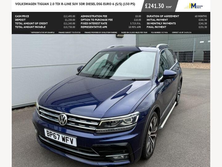 Volkswagen TIGUAN 2.0 TDI R-Line DSG Euro 6 (s/s) 5dr