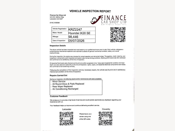 Hyundai Ix20 1.4 Blue Drive SE Euro 6 (s/s) 5dr
