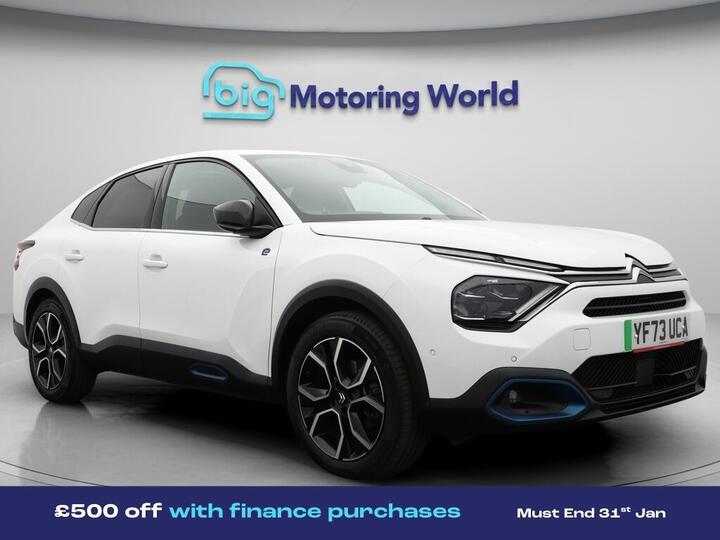 Citroen E-C4 X 50kWh Shine Plus Fastback Auto 4dr (7.4kW Charger) Citroen E-C4 X 50kWh Shine Plus Fastback Auto 4dr (7.4kW Charger)