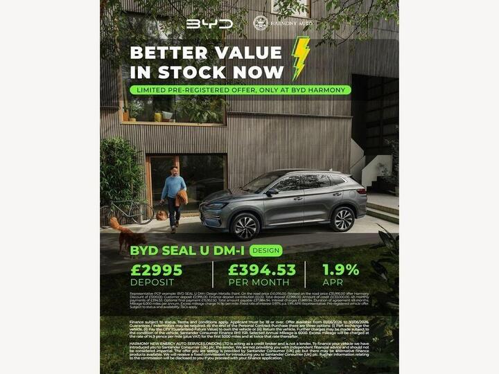 BYD Seal U 1.5 18.3kWh Design CVT Auto AWD Euro 6 (s/s) 5dr