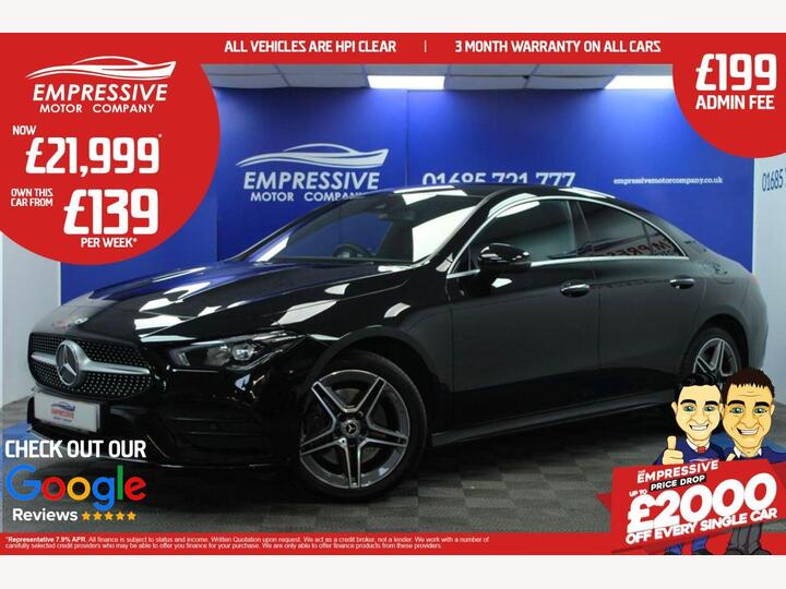 Mercedes-Benz CLA 1.3 CLA250e 15.6kWh AMG Line (Premium) Coupe 8G-DCT Euro 6 (s/s) 4dr