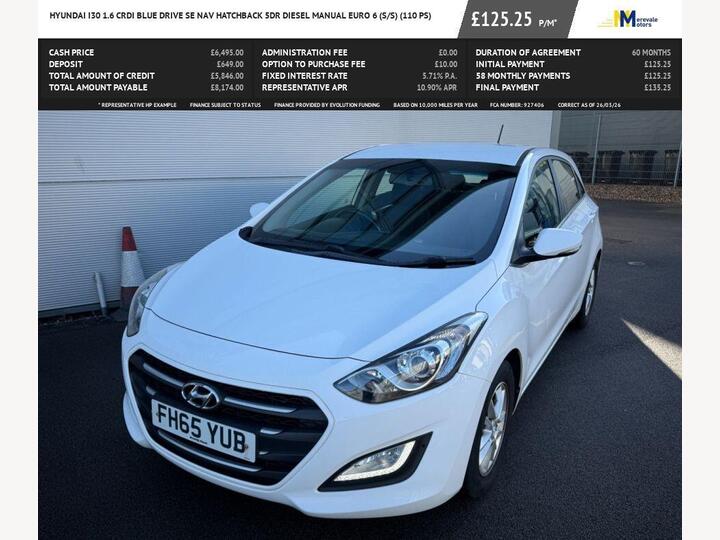 Hyundai I30 1.6 CRDi Blue Drive SE Nav Euro 6 (s/s) 5dr