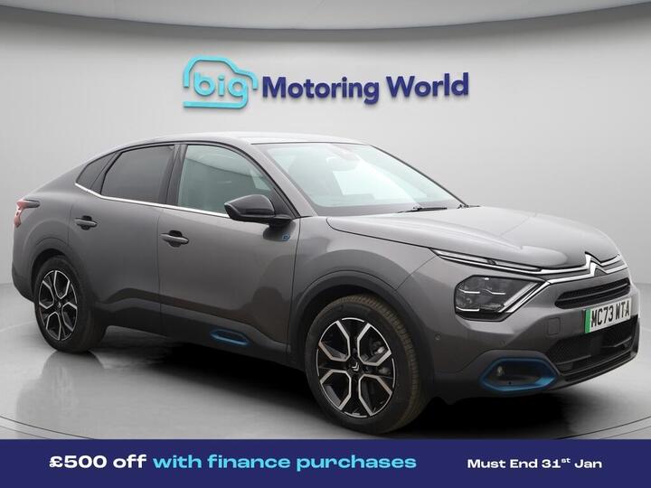 Citroen E-C4 X 50kWh Shine Plus Fastback Auto 4dr (7.4kW Charger) Citroen E-C4 X 50kWh Shine Plus Fastback Auto 4dr (7.4kW Charger)