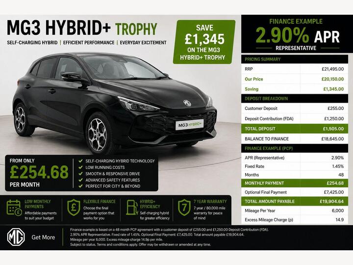 MG MG3 1.5 Hybrid+ Trophy Auto Euro 6 (s/s) 5dr