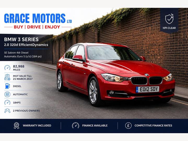 BMW 3 Series 2.0 320d Sport Auto Euro 5 (s/s) 4dr