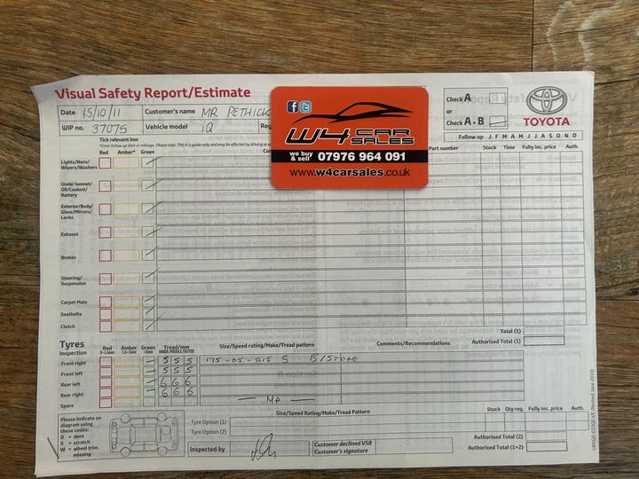 Toyota iQ - 1.0 VVT-i 2 Euro 5 3dr - 2 KEYS SERVICE HISTORY - Image 88